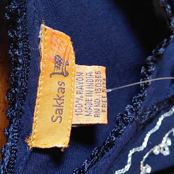 🍁NWT WOMEN'S BLUE BOHEMIAN EMBROIDERED TUNIC - Picture 3 of 8